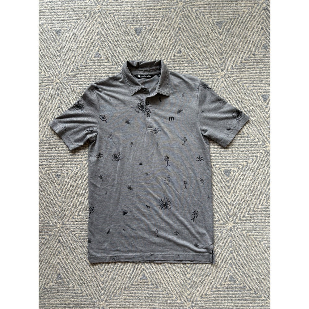 Travis Mathew AOP Graphic Polo - Gray/Black -‎ Small